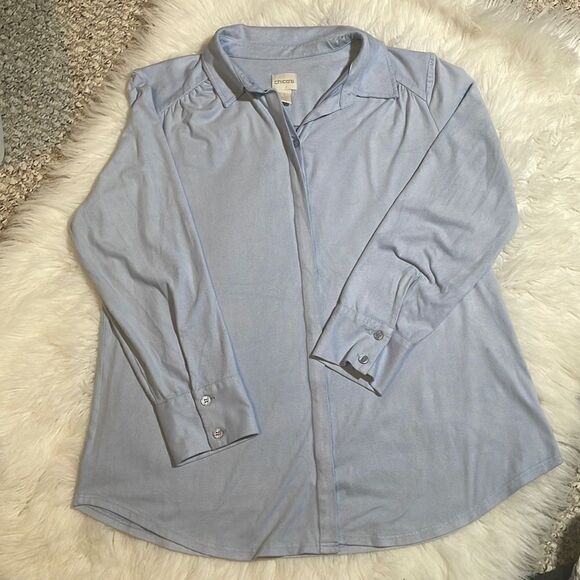 šChicoās-āvelvetābabyāblueĀ longāsleeve - Picture 1 of 8